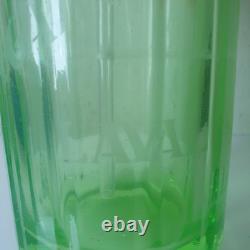 Ancien siphon eaux gazeuses garot ouraline verre vert art deco nouveau