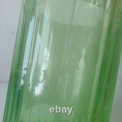 Ancien siphon eaux gazeuses garot ouraline verre vert art deco nouveau