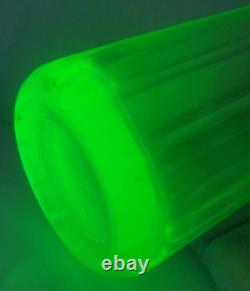 Ancien siphon eaux gazeuses garot ouraline verre vert art deco nouveau