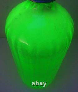Ancien siphon eaux gazeuses garot ouraline verre vert art deco nouveau