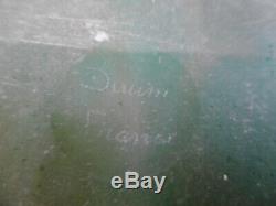 Ancien support pour vase en pate de verre signé Daum