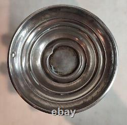 Ancien vase cornet en cristal taillé, base en argent massif Hongrie-Autriche