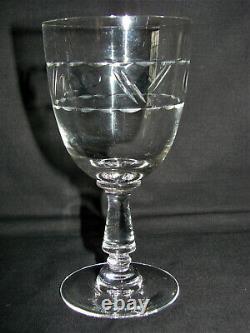 Ancien verre art deco x 8 en cristal N°73- Eau Vin Alcool Antique French glass