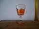 Ancien verre calice en cristal pied Charles X orange ambre Baccarat ST Louis