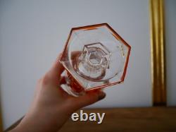 Ancien verre calice en cristal pied Charles X orange ambre Baccarat ST Louis