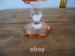 Ancien verre calice en cristal pied Charles X orange ambre Baccarat ST Louis