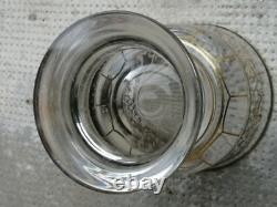Ancien verre coupe cristal dorure décor animaux enfants gold crystal bohemian
