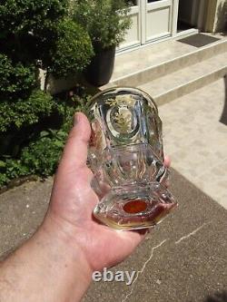 Ancien verre en cristal de BACCARAT et dorure époque CHARLES X à décor fleuri 1