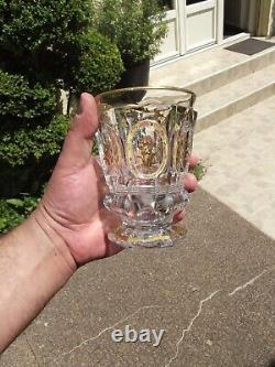 Ancien verre en cristal de BACCARAT et dorure époque CHARLES X à décor fleuri 1
