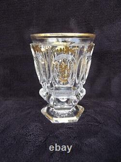 Ancien verre en cristal de BACCARAT et dorure époque CHARLES X à décor fleuri 2