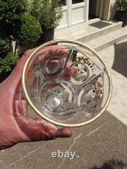 Ancien verre en cristal de BACCARAT et dorure époque CHARLES X à décor fleuri 2