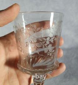 Ancien verre en cristal taillegravé BACCARAT SAINT-LOUIS XIXème