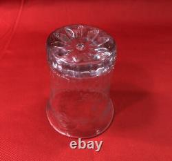 Ancien verre / gobelet au décor gravé et godrons 9 cm XVIIIe / 18 eme no cristal