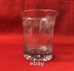 Ancien verre / gobelet au décor gravé et godrons 9 cm XVIIIe / 18 eme no cristal