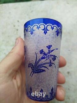 Ancien verre gobelet en cristal (baccarat) gravé à l'acide