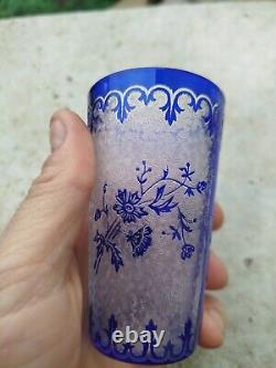 Ancien verre gobelet en cristal (baccarat) gravé à l'acide