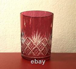 Ancien verre / gobelet en cristal doublé rouge signé BACCARAT modèle DOUAI 9 cm