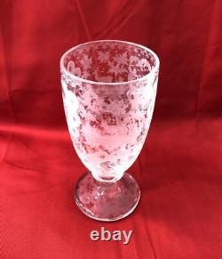 Ancien verre sur pied cristal de bohème Décor gravé cerf oiseau XIX eme 14,7 cm