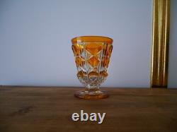 Ancien verres calice en cristal pied Charles X orange ambre Baccarat ST Louis Ancien verres calice en cristal pied Charles X orange ambre Baccarat ST Louis