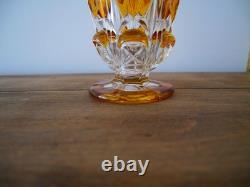 Ancien verres calice en cristal pied Charles X orange ambre Baccarat ST Louis