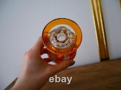 Ancien verres calice en cristal pied Charles X orange ambre Baccarat ST Louis