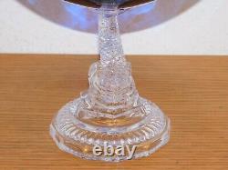 Ancien vintage Coupe COUPELLE BLEUE en Cristal de Baccarat Portieux Pied Dauphin