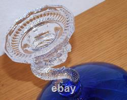 Ancien vintage Coupe COUPELLE BLEUE en Cristal de Baccarat Portieux Pied Dauphin