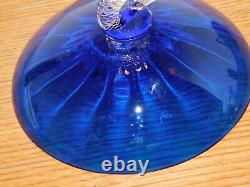 Ancien vintage Coupe COUPELLE BLEUE en Cristal de Baccarat Portieux Pied Dauphin