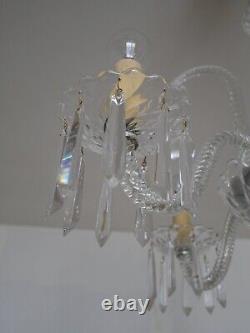 Ancien vintage Lustre pampilles cristal Saint Louis modèle Torses Alternée Signé