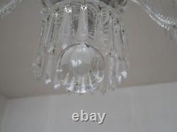 Ancien vintage Lustre pampilles cristal Saint Louis modèle Torses Alternée Signé