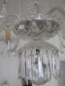 Ancien vintage Lustre pampilles cristal Saint Louis modèle Torses Alternée Signé