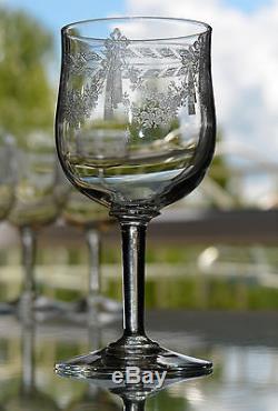 Ancienne 11 Verres A Vin En Cristal Grave Degage L'acide Baccarat 1906