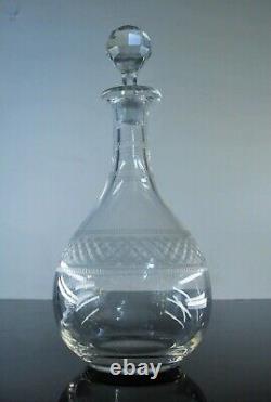Ancienne 1 Carafe A Vin En Cristal Souffle Grave Degage L'acide Baccarat 1908