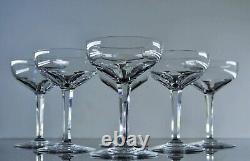 Ancienne 6 Coupes A Champagne Cotes Large Cristal Modele Genova Baccarat Signe