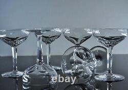 Ancienne 6 Coupes A Champagne Cotes Large Cristal Modele Genova Baccarat Signe