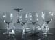 Ancienne 6 Verres A Vin En Cristal Grave Et Taille A La Main Nancy France