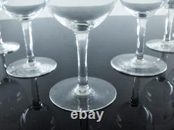 Ancienne 6 Verres A Vin En Cristal Grave Et Taille A La Main Nancy France