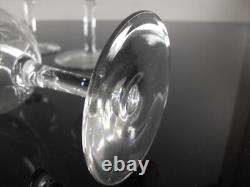 Ancienne 6 Verres A Vin En Cristal Grave Et Taille A La Main Nancy France