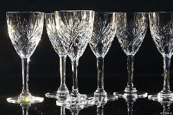 Ancienne 6 Verres A Vin En Cristal Taille Signe Saint Louis Modele Chantilly