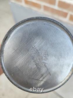 Ancienne Aiguière / Broc en Étain et Verre Vert Style Art Nouveau / Vintage