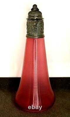 Ancienne Aiguière En Cristal Et Étain