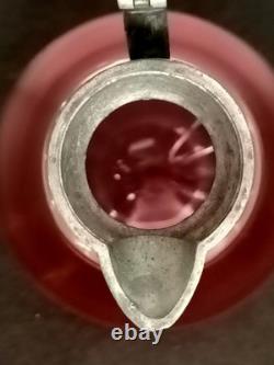 Ancienne Aiguière En Cristal Et Étain