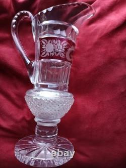 Ancienne Aiguière en cristal de Bohême sans imperfections, comme neuve