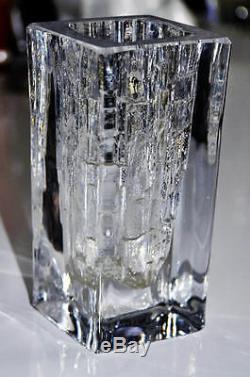 Ancienne BLOC Vase cristal DAUME FRANCE S. C. R. E. G. SIGNE 1,4kg