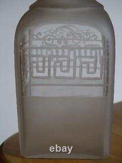 Ancienne Belle Carafe Cave Liqueur En Cristal 19 Eme Style Napoleon III Gravure