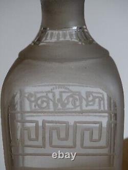 Ancienne Belle Carafe Cave Liqueur En Cristal 19 Eme Style Napoleon III Gravure