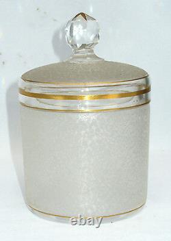 Ancienne Boite A Poudre En Cristal De Saint Louis Service De Toilette Xixe Or