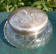 Ancienne Bonbonniere En Argent Massif Et Cristal Decor Oiseau Lettres Dn3104