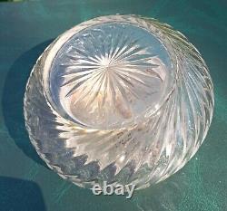 Ancienne Bonbonniere En Argent Massif Et Cristal Decor Oiseau Lettres Dn3104
