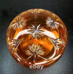 Ancienne Bonbonnière En Cristal De Baccarat Overlay Orange